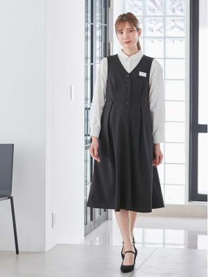 【着丈が選べる】強撚スムースベストワンピース　マタニティ【出産後も長く使える】10367