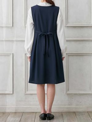 マタニティ ワンピース|【着丈が選べる】強撚スムースベストワンピース　マタニティ【出産後も長く使える】