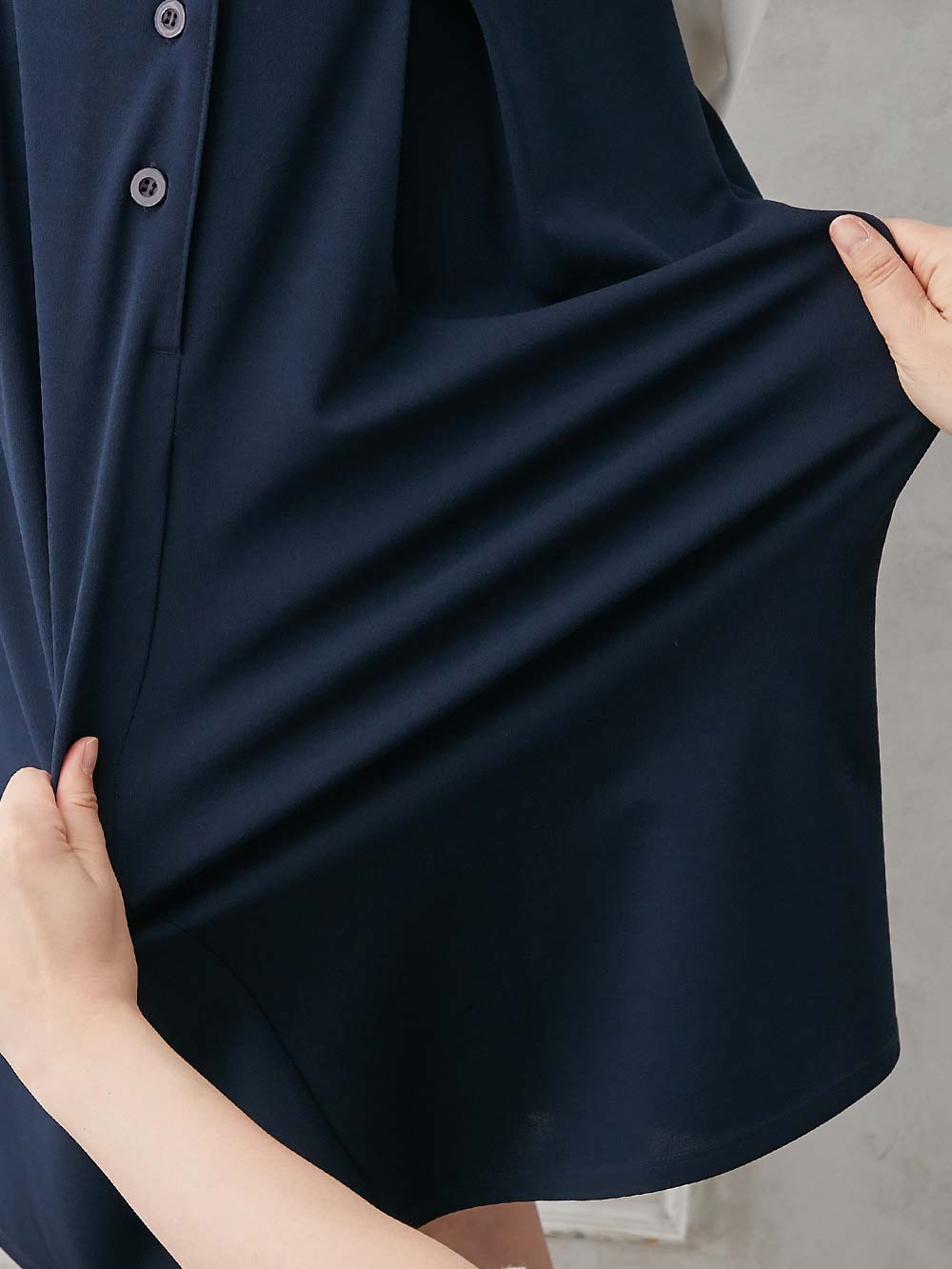 マタニティ ワンピース|【着丈が選べる】強撚スムースベストワンピース　マタニティ【出産後も長く使える】