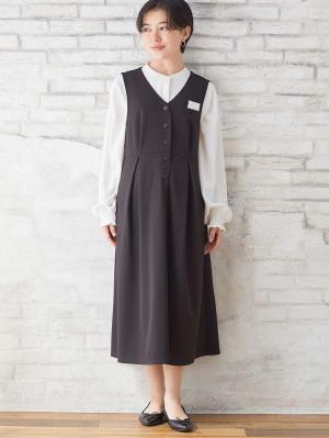 マタニティ ワンピース|【着丈が選べる】強撚スムースベストワンピース　マタニティ【出産後も長く使える】