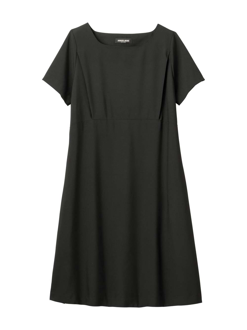 マタニティ ワンピース|自宅で洗える半袖ワンピース　マタニティ・授乳服【出産後も長く使える】|ブラック