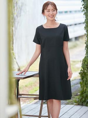 マタニティ ワンピース|自宅で洗える半袖ワンピース　マタニティ・授乳服【出産後も長く使える】|ブラック