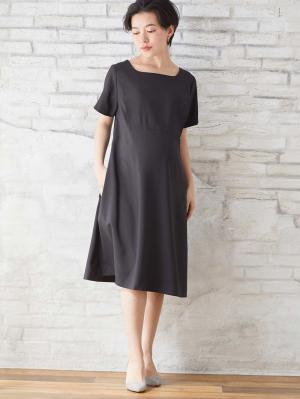 マタニティ ワンピース|自宅で洗える半袖ワンピース　マタニティ・授乳服【出産後も長く使える】