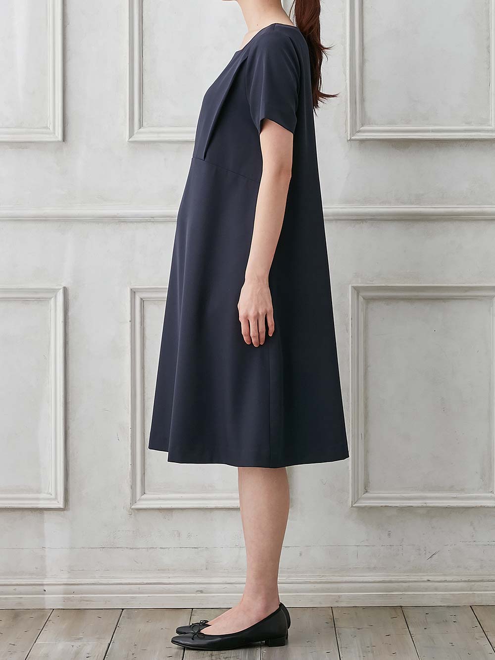 マタニティ ワンピース|自宅で洗える半袖ワンピース　マタニティ・授乳服【出産後も長く使える】