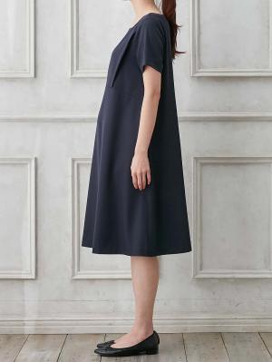 マタニティ ワンピース|自宅で洗える半袖ワンピース　マタニティ・授乳服【出産後も長く使える】