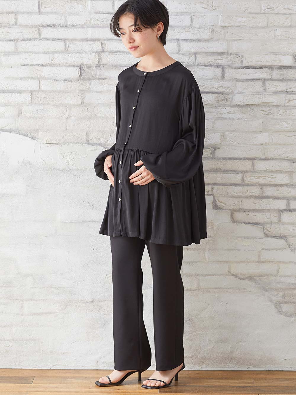 マタニティ パンツ|自宅で洗えるストレートパンツ　マタニティ・産後【出産後も長く使える】