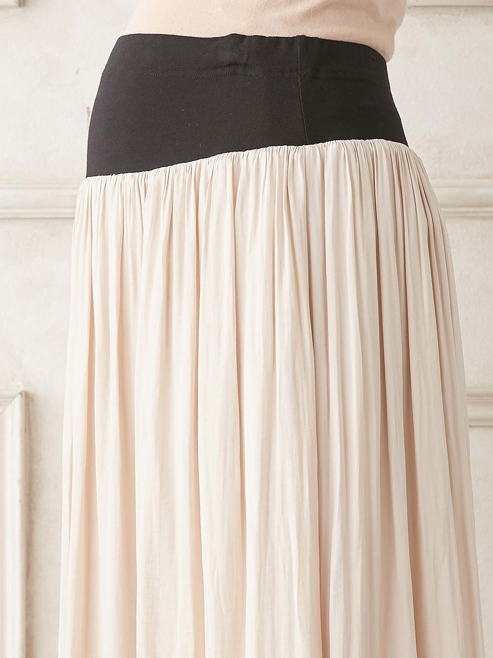 マタニティ スカート|ヴィンテージサテンギャザーロングスカート　マタニティ・産後【出産後も長く使える】