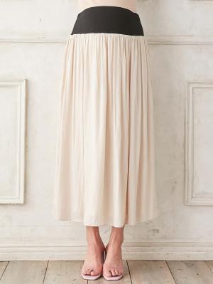 マタニティ スカート|ヴィンテージサテンギャザーロングスカート　マタニティ・産後【出産後も長く使える】