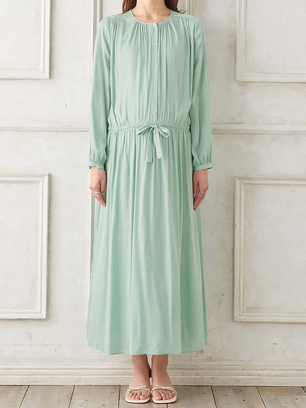 マタニティ ワンピース|ヴィンテージサテンワンピース マタニティ・産後授乳服【出産後も長く使える】