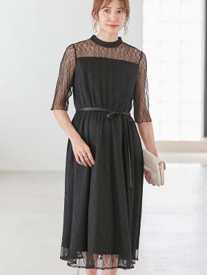 ハイネックレースフォーマルワンピース10374