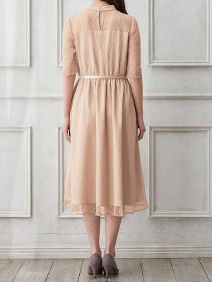 マタニティ ワンピース|ハイネックレースフォーマルワンピース