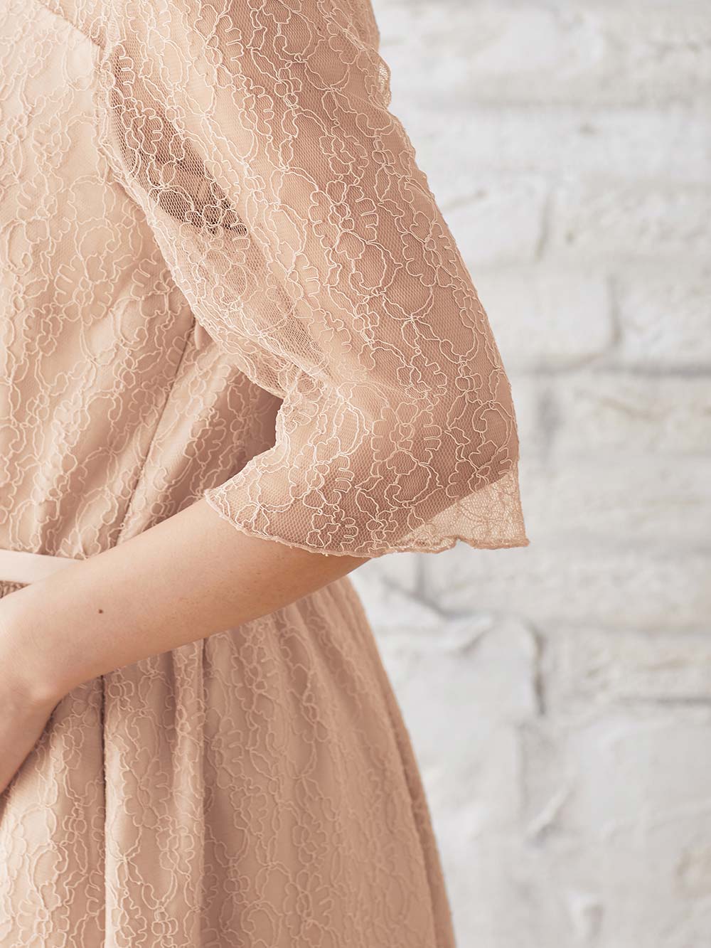 マタニティ ワンピース|ハイネックレースフォーマルワンピース