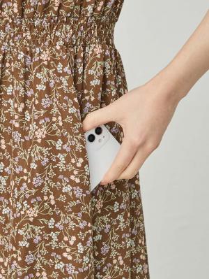 マタニティ ワンピース|フレアスリーブフラワープリントワンピース　マタニティ・産後授乳服【出産後も長く使える】