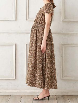 マタニティ ワンピース|フレアスリーブフラワープリントワンピース　マタニティ・産後授乳服【出産後も長く使える】