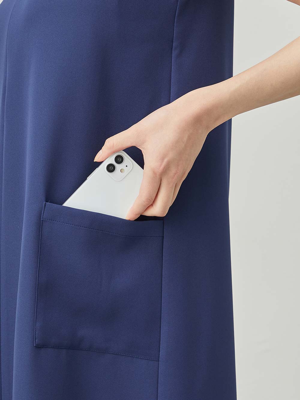 マタニティ ワンピース|キーネックロングワンピース　マタニティ・産後授乳服【出産後も長く使える】