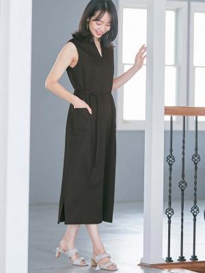 マタニティ ワンピース|キーネックロングワンピース　マタニティ・産後授乳服【出産後も長く使える】