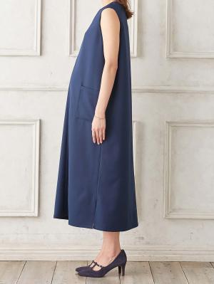 マタニティ ワンピース|キーネックロングワンピース　マタニティ・産後授乳服【出産後も長く使える】