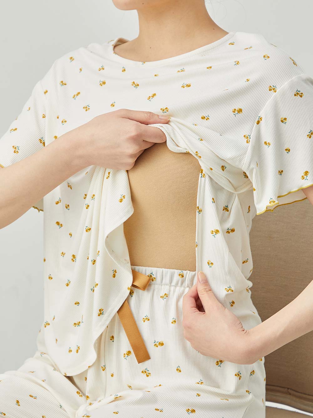 マタニティ パジャマ・ルームウェア|Rosemadame（ローズマダム）　小花柄半袖ルームウェアセット　マタニティ・産後授乳パジャマ【出産後も長く使える】