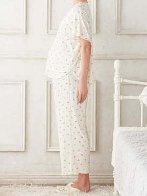 マタニティ パジャマ・ルームウェア|Rosemadame（ローズマダム）　小花柄半袖ルームウェアセット　マタニティ・産後授乳パジャマ【出産後も長く使える】