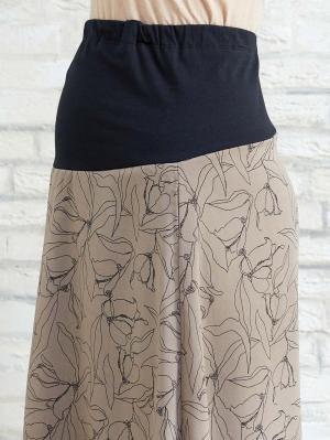 マタニティ スカート|フラワープリントフレアスカート　マタニティ・産後【出産後も長く使える】