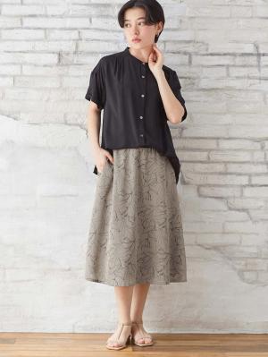 マタニティ スカート|フラワープリントフレアスカート　マタニティ・産後【出産後も長く使える】