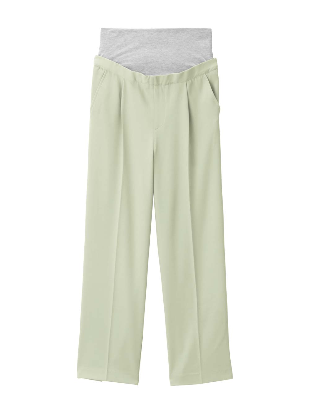 マタニティ パンツ|ストレッチツイルパンツ　マタニティ・産後【出産後も長く使える】|グリーン