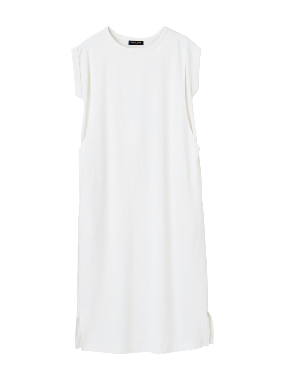 マタニティ ワンピース|コットン100%長さが選べるフレンチスリーブワンピース マタニティ・産後授乳服【出産後も長く使える】|ホワイト（ロング丈）