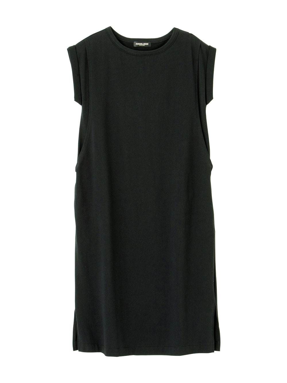 マタニティ ワンピース|コットン100%長さが選べるフレンチスリーブワンピース マタニティ・産後授乳服【出産後も長く使える】|ブラック