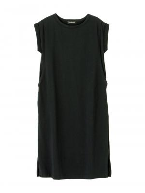 マタニティ ワンピース|コットン100%長さが選べるフレンチスリーブワンピース マタニティ・産後授乳服【出産後も長く使える】|ブラック