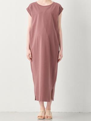 マタニティ ワンピース|コットン100%長さが選べるフレンチスリーブワンピース マタニティ・産後授乳服【出産後も長く使える】