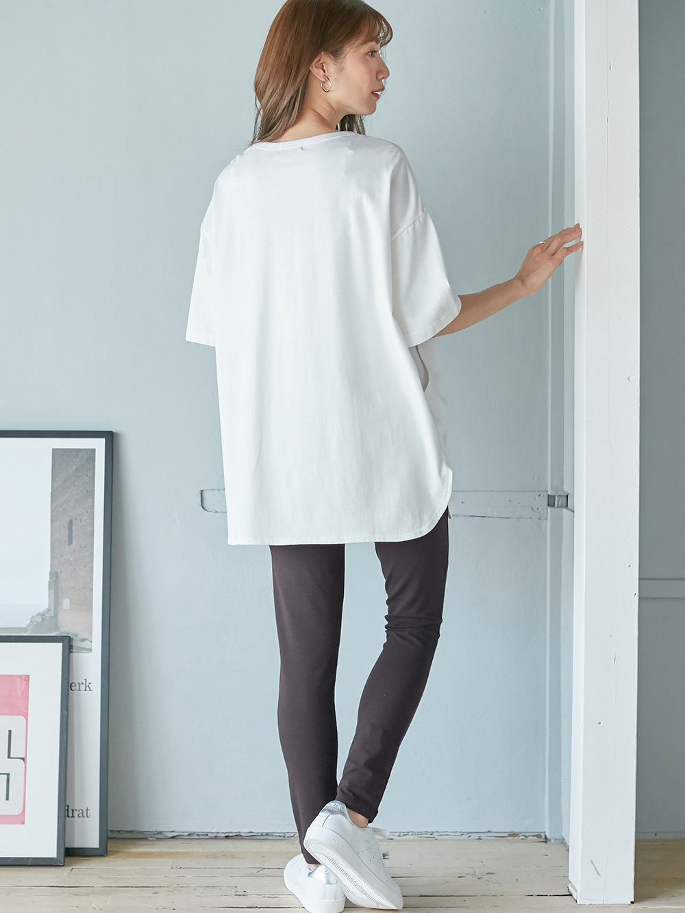 マタニティ トップス|コットン100%ポケット付きチュニックトップス　マタニティ・授乳服【出産後も長く使える】|ホワイト