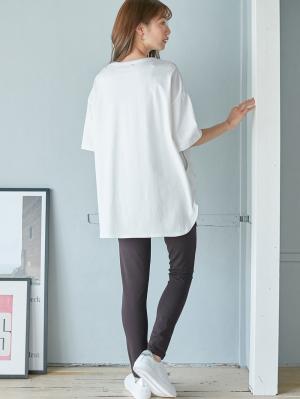 マタニティ トップス|コットン100%ポケット付きチュニックトップス　マタニティ・授乳服【出産後も長く使える】|ホワイト