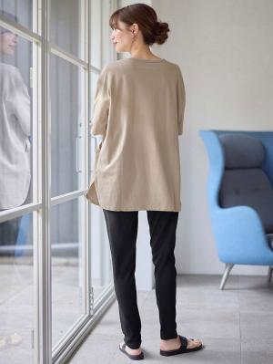 マタニティ トップス|コットン100%ポケット付きチュニックトップス　マタニティ・授乳服【出産後も長く使える】|トープ