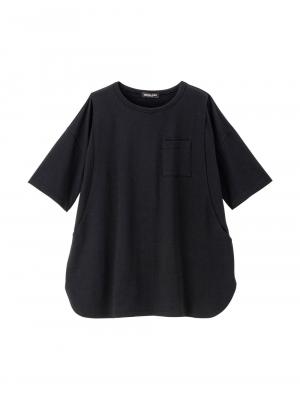 マタニティ トップス|コットン100%ポケット付きチュニックトップス　マタニティ・授乳服【出産後も長く使える】|ブラック