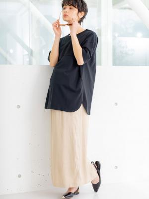 マタニティ トップス|コットン100%ポケット付きチュニックトップス　マタニティ・授乳服【出産後も長く使える】|ブラック