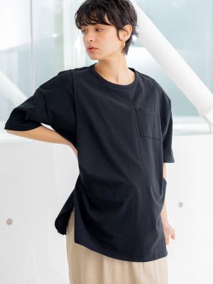 コットン100%ポケット付きチュニックトップス　マタニティ・授乳服【出産後も長く使える】10384