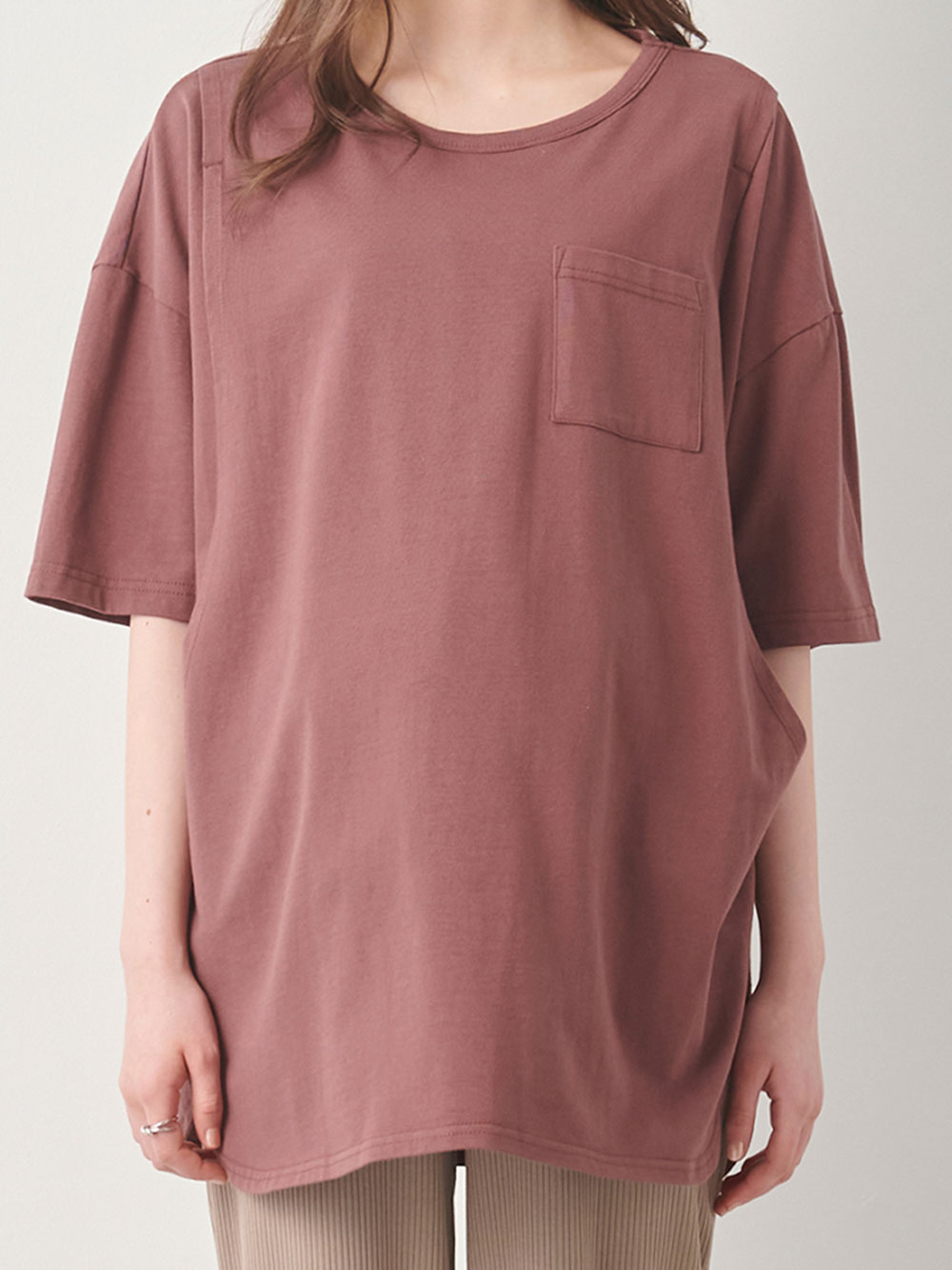 マタニティ トップス|コットン100%ポケット付きチュニックトップス マタニティ・授乳服【出産後も長く使える】