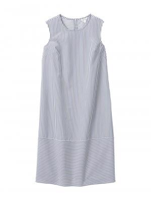 サッカーノースリーブワンピース　マタニティ・産後授乳服【出産後も長く使える】 10386