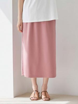 マタニティ スカート|ナロースカート　ジョーゼット風カットソー　Rosemadame（ローズマダム）　マタニティ・産後|ピンク