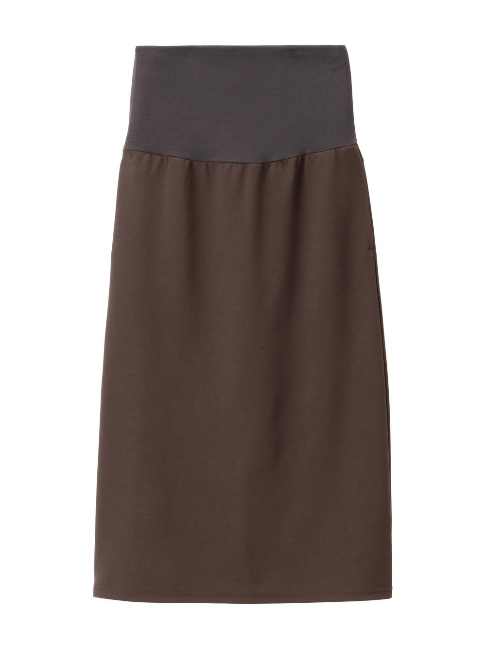 マタニティ スカート|ナロースカート　ジョーゼット風カットソー　Rosemadame（ローズマダム）　マタニティ・産後|ブラウン