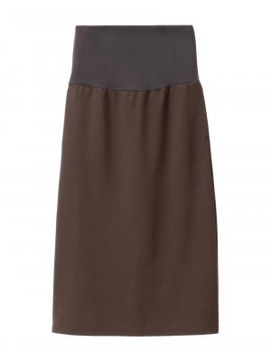 マタニティ スカート|ナロースカート　ジョーゼット風カットソー　Rosemadame（ローズマダム）　マタニティ・産後|ブラウン