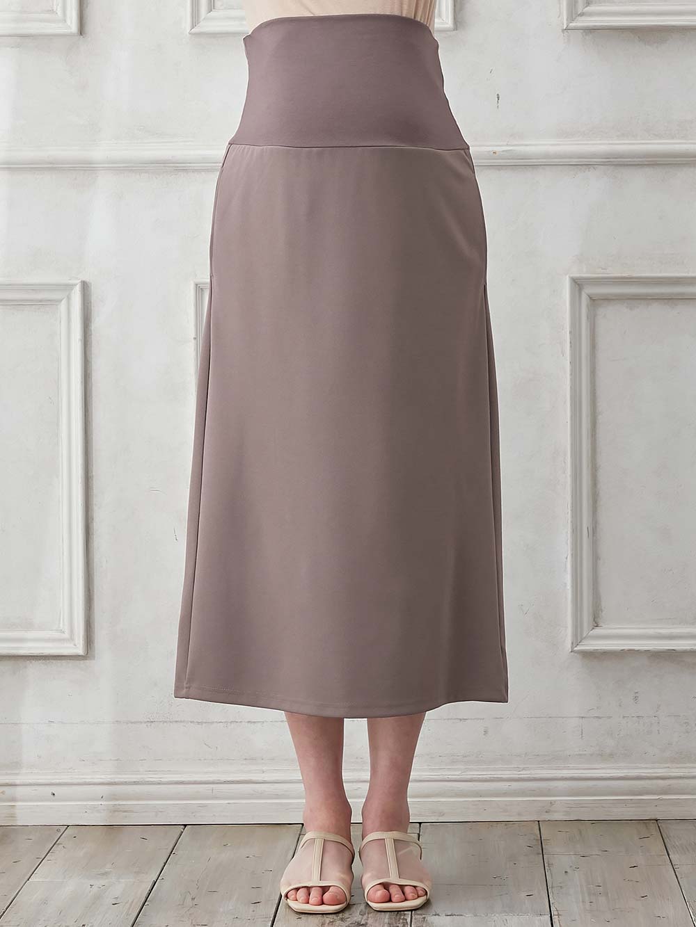 マタニティ スカート|ナロースカート　ジョーゼット風カットソー　Rosemadame（ローズマダム）　マタニティ・産後