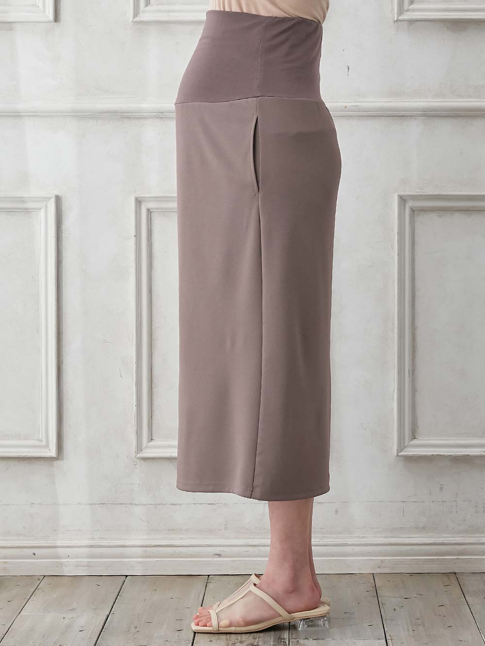 マタニティ スカート|ナロースカート　ジョーゼット風カットソー　Rosemadame（ローズマダム）　マタニティ・産後