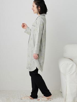 マタニティ パジャマ・ルームウェア|リブスムース星座プリントパジャマ　マタニティ・産後授乳パジャマ【出産後も長く使える】Rosemadame（ローズマダム）|ライトグレー