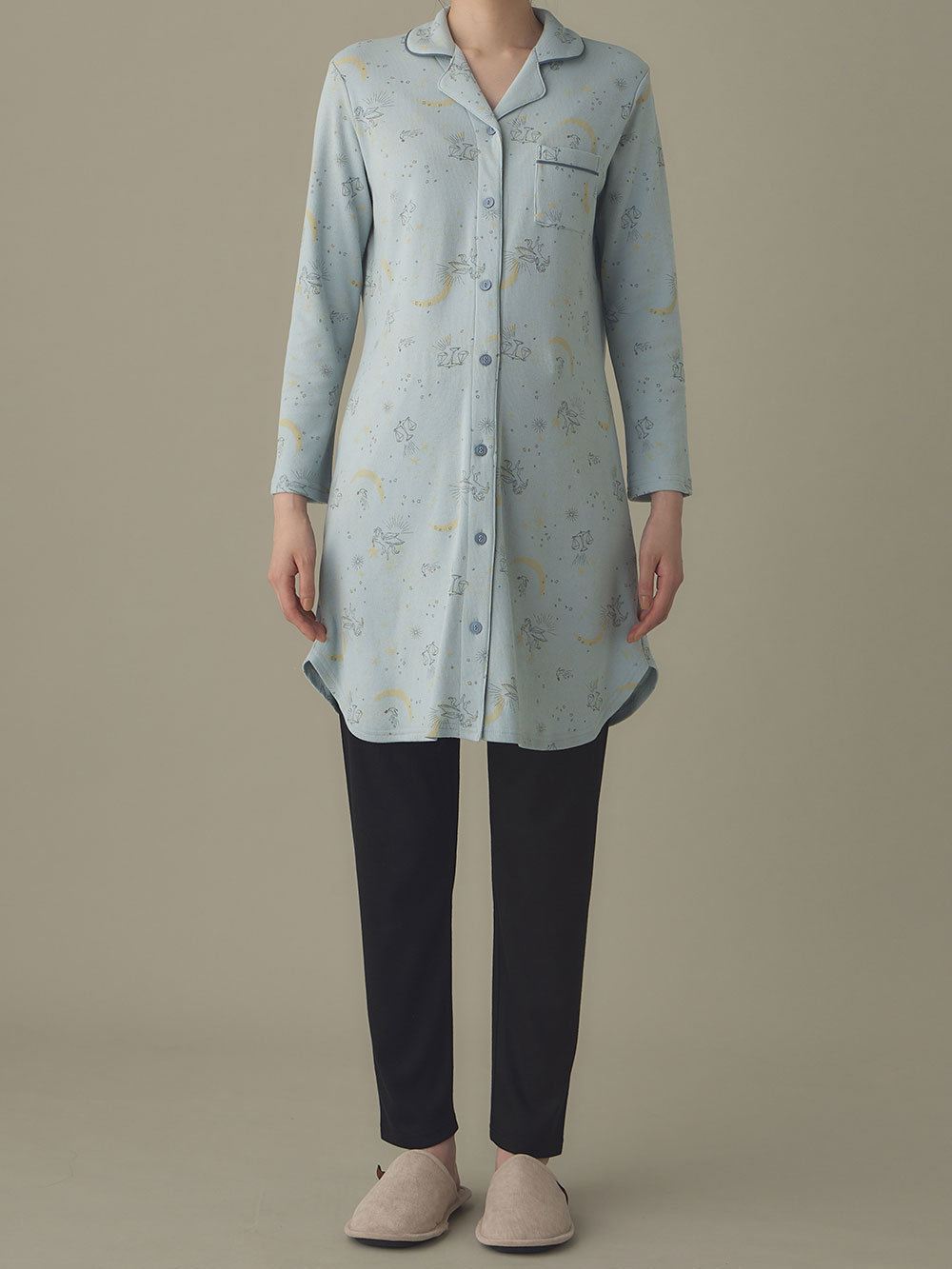 マタニティ パジャマ・ルームウェア|リブスムース星座プリントパジャマ　マタニティ・産後授乳パジャマ【出産後も長く使える】Rosemadame（ローズマダム）