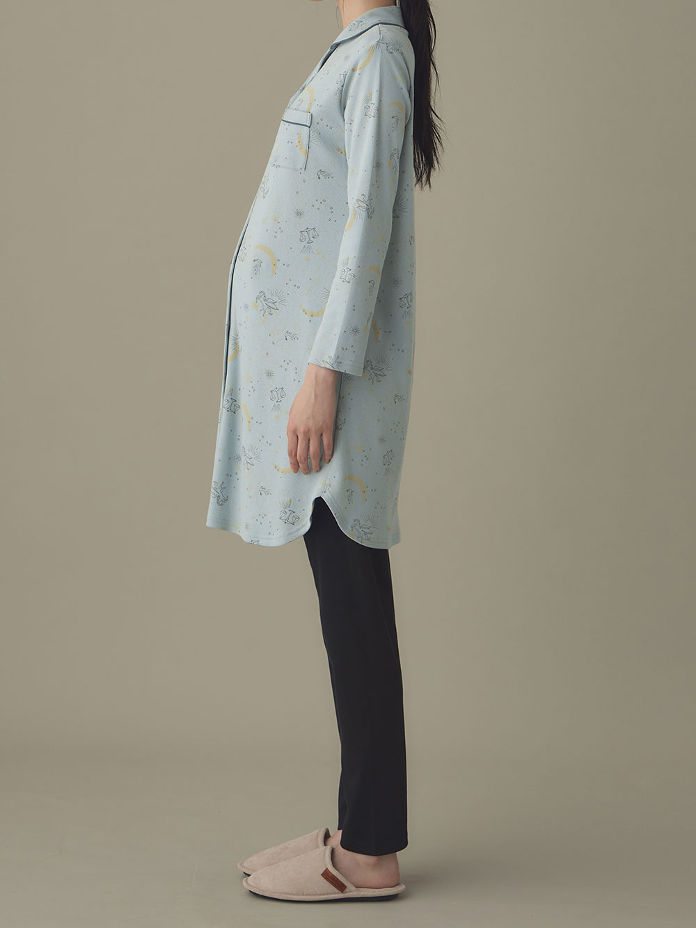 マタニティ パジャマ・ルームウェア|リブスムース星座プリントパジャマ　マタニティ・産後授乳パジャマ【出産後も長く使える】Rosemadame（ローズマダム）