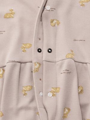 マタニティ パジャマ・ルームウェア|リブスムースうさぎプリント2WAYネグリジェパジャマ　マタニティ・産後授乳パジャマ【出産後も長く使える】Rosemadame（ローズマダム）