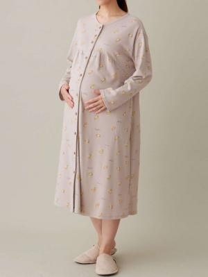 マタニティ パジャマ・ルームウェア|リブスムースうさぎプリント2WAYネグリジェパジャマ　マタニティ・産後授乳パジャマ【出産後も長く使える】Rosemadame（ローズマダム）