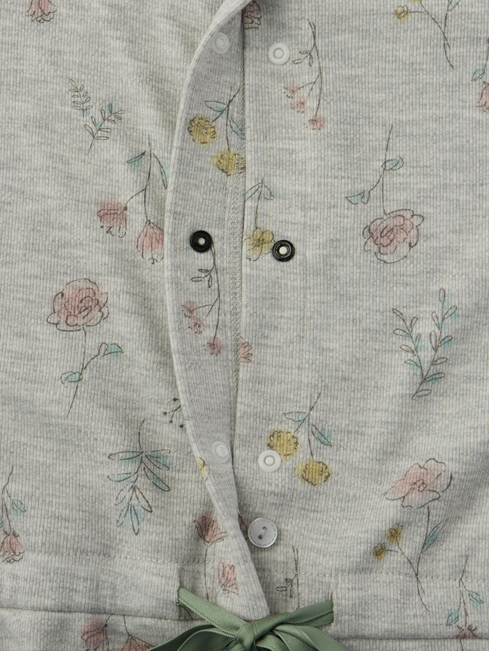 マタニティ パジャマ・ルームウェア|リブスムースフラワープリントネグリジェ　マタニティ・産後授乳パジャマ【出産後も長く使える】Rosemadame（ローズマダム）