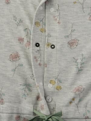 マタニティ パジャマ・ルームウェア|リブスムースフラワープリントネグリジェ　マタニティ・産後授乳パジャマ【出産後も長く使える】Rosemadame（ローズマダム）